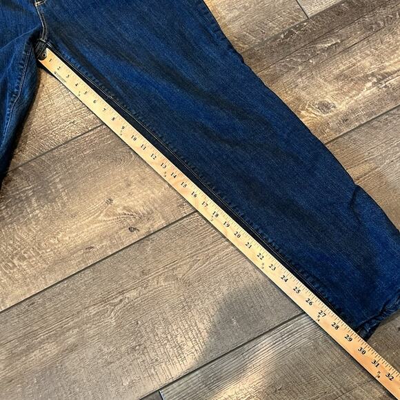 Eddie Bauer Relaxed Boyfriend Mid-Rise Straight Flannel Lined Plaid Jean Size 18 - Picture 5 of 9